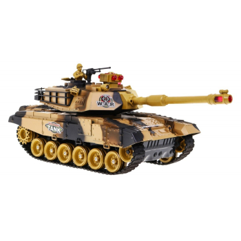 Zdalnie sterowany Czołg dla dzieci 3+ Beżowy 1:18 + Pilot + Dźwięki + LED + Ruchome elementy